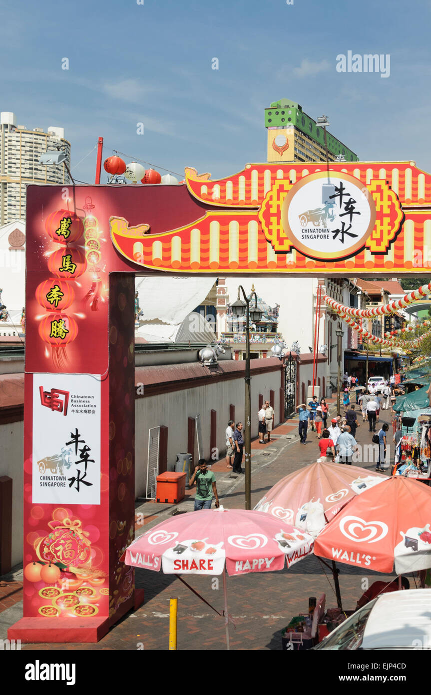 Singapore Chinese new year decorations Stock Photo