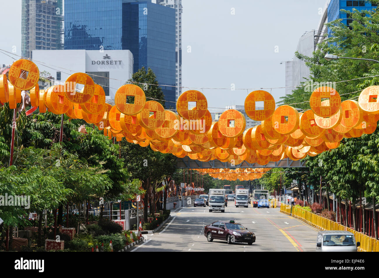 Singapore Chinese new year decorations Stock Photo Alamy