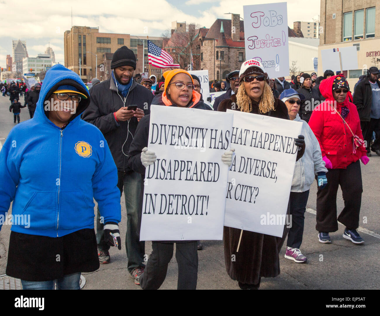 Detroit residents march for racial justice Stock Photo Alamy