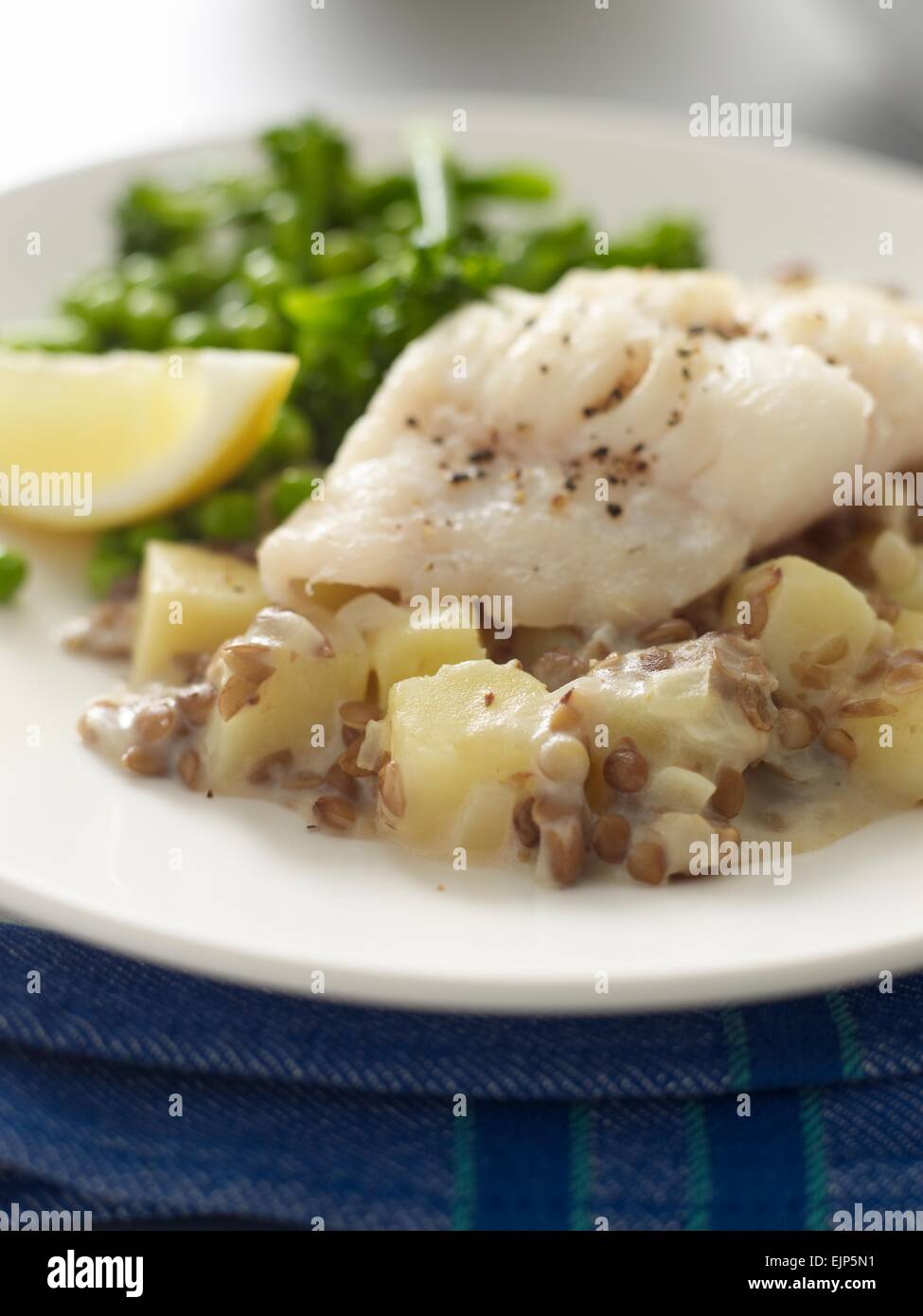 boiled white fish Stock Photo