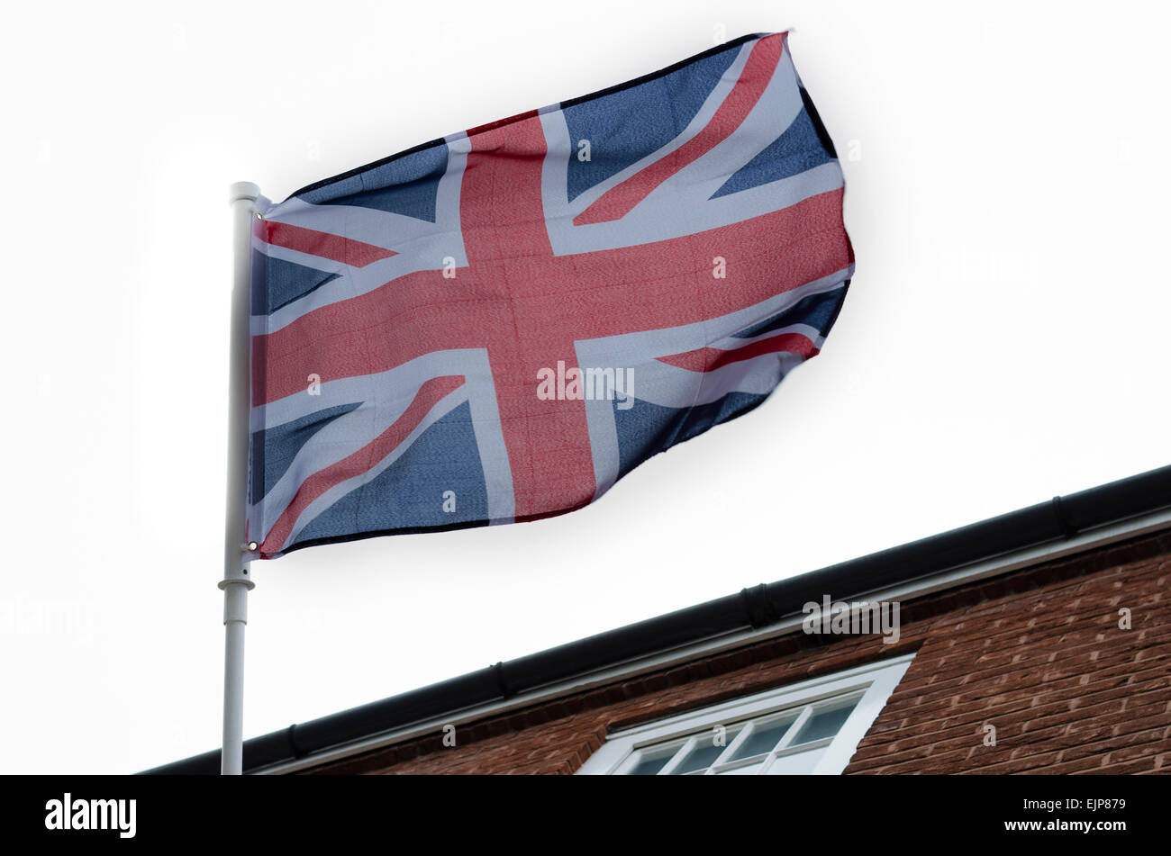 Flying the flag Union Jack United Kingdom Stock Photo