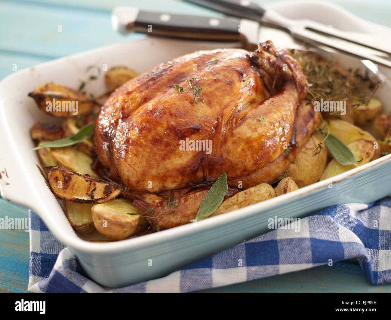 whole roast chicken Stock Photo - Alamy