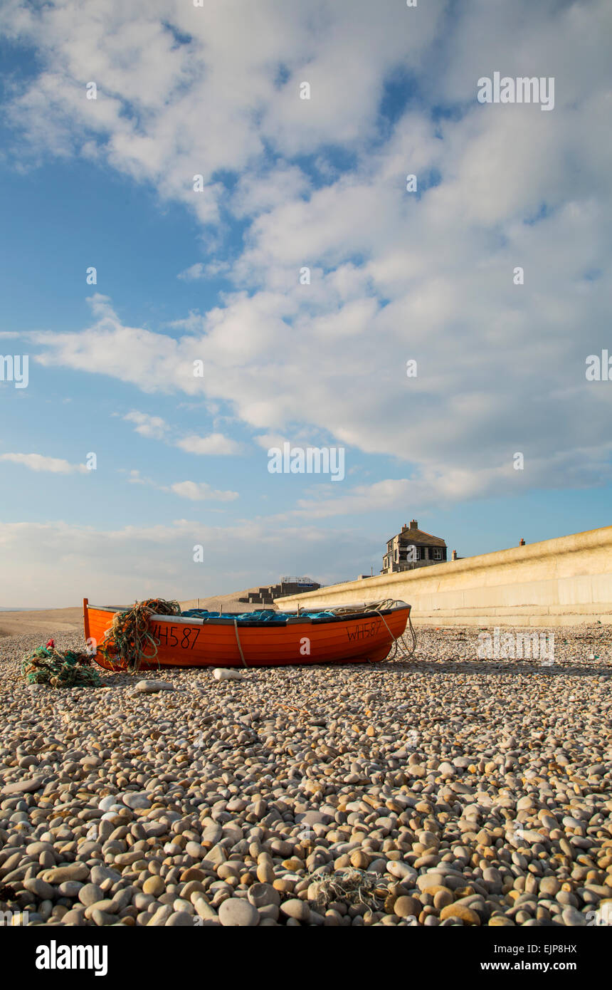 Fishing Boat on Chesil Beach Stock Photo Alamy