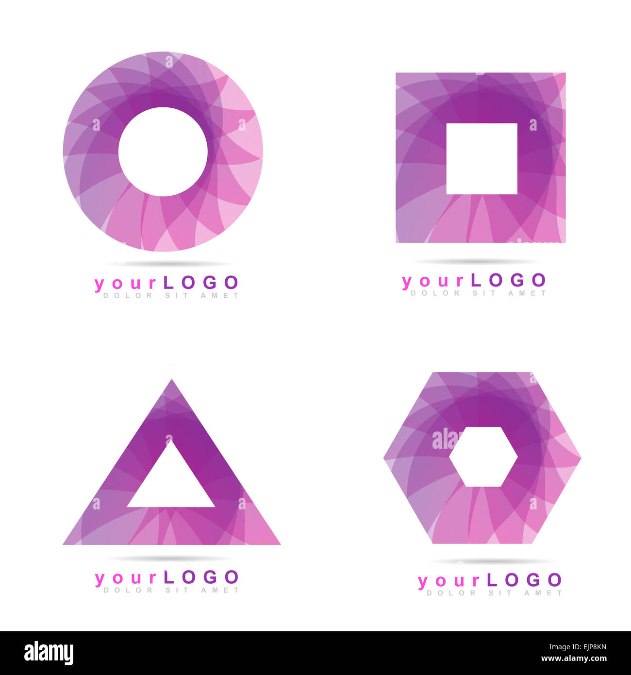 Corporate vector logo template of pink cirle square triangle hexagon icon Stock Photo