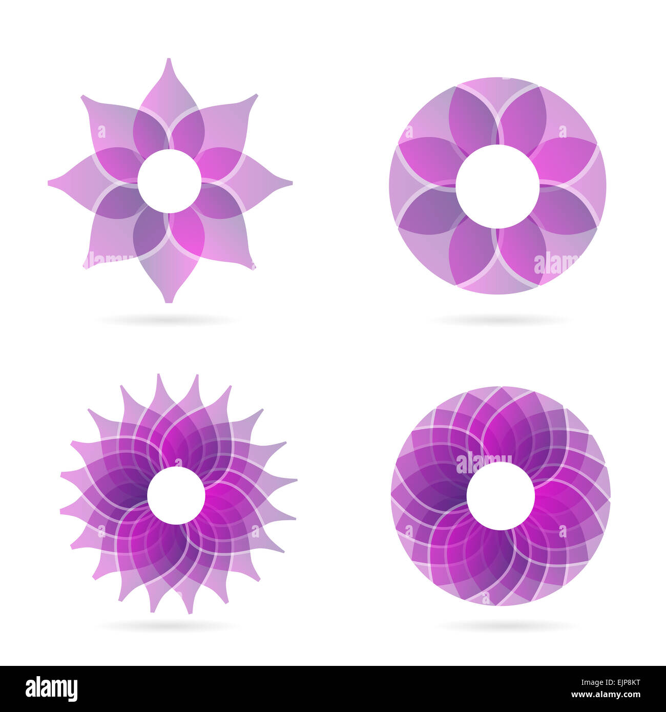 Logo vector design of a pink abstract flower logo set for spa, wellness and beauty Stock Photo