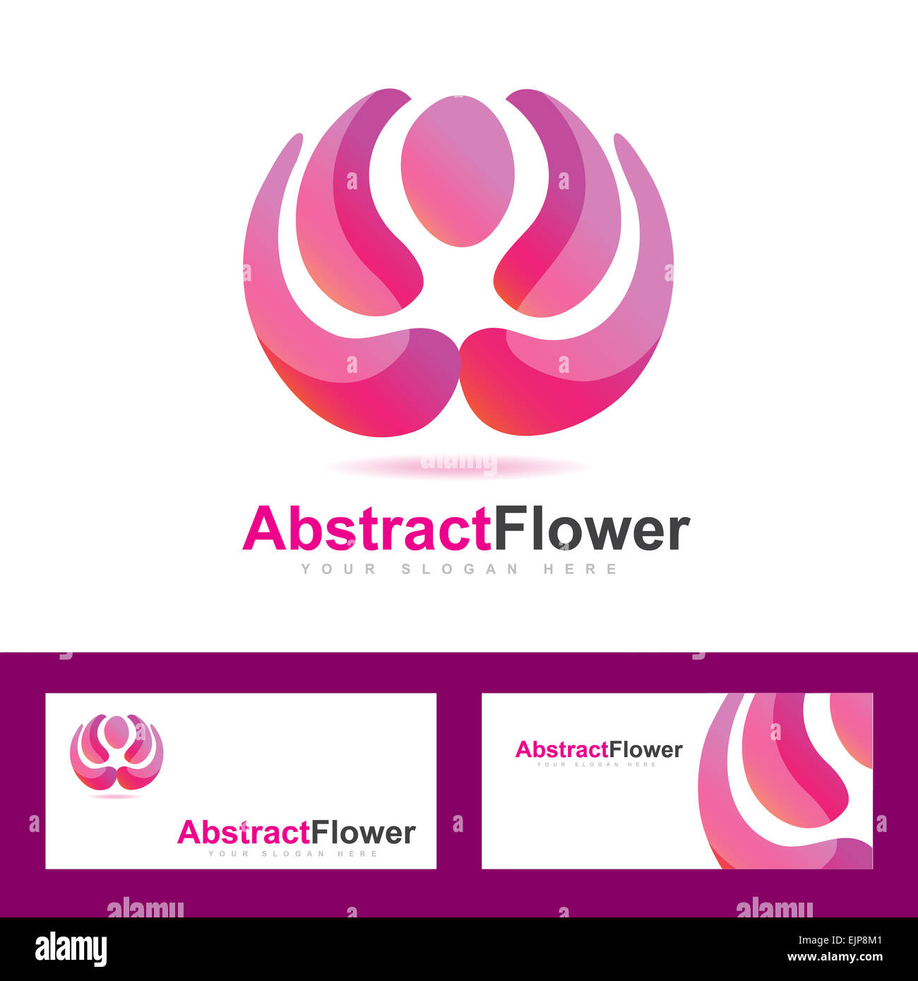 Vector logo template of an abstract flower for beauty spa wellness business Stock Photo