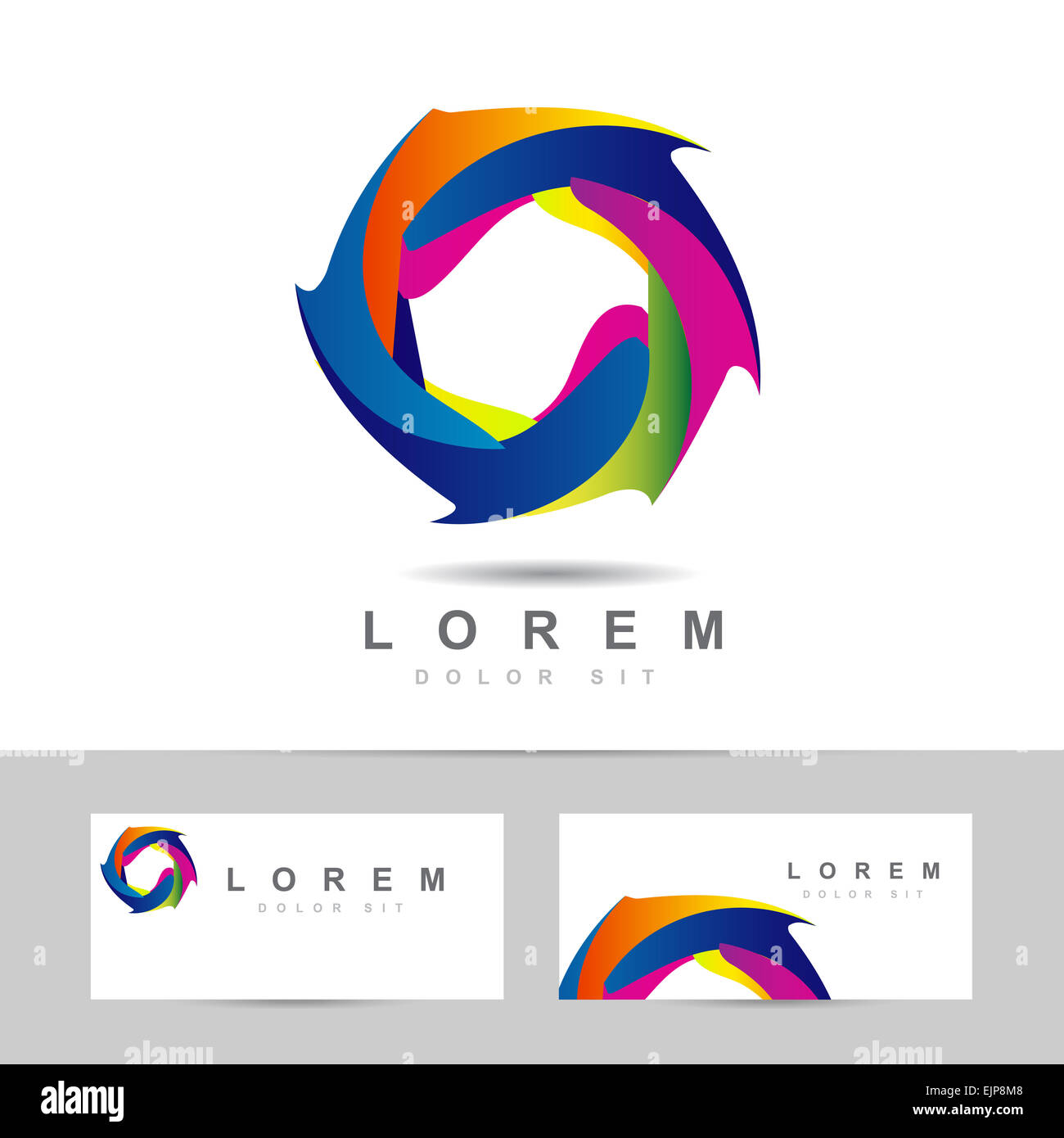 Logo design of an abstract colored hexagon icon Stock Photo - Alamy