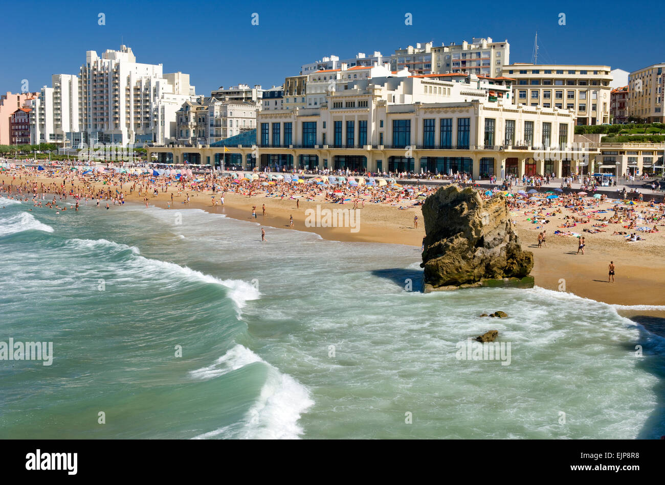 LA GRANDE PLAGE BEACH BIARRITZ PYRENEES ATLANTIQUES AQUITANE FRANCE ...