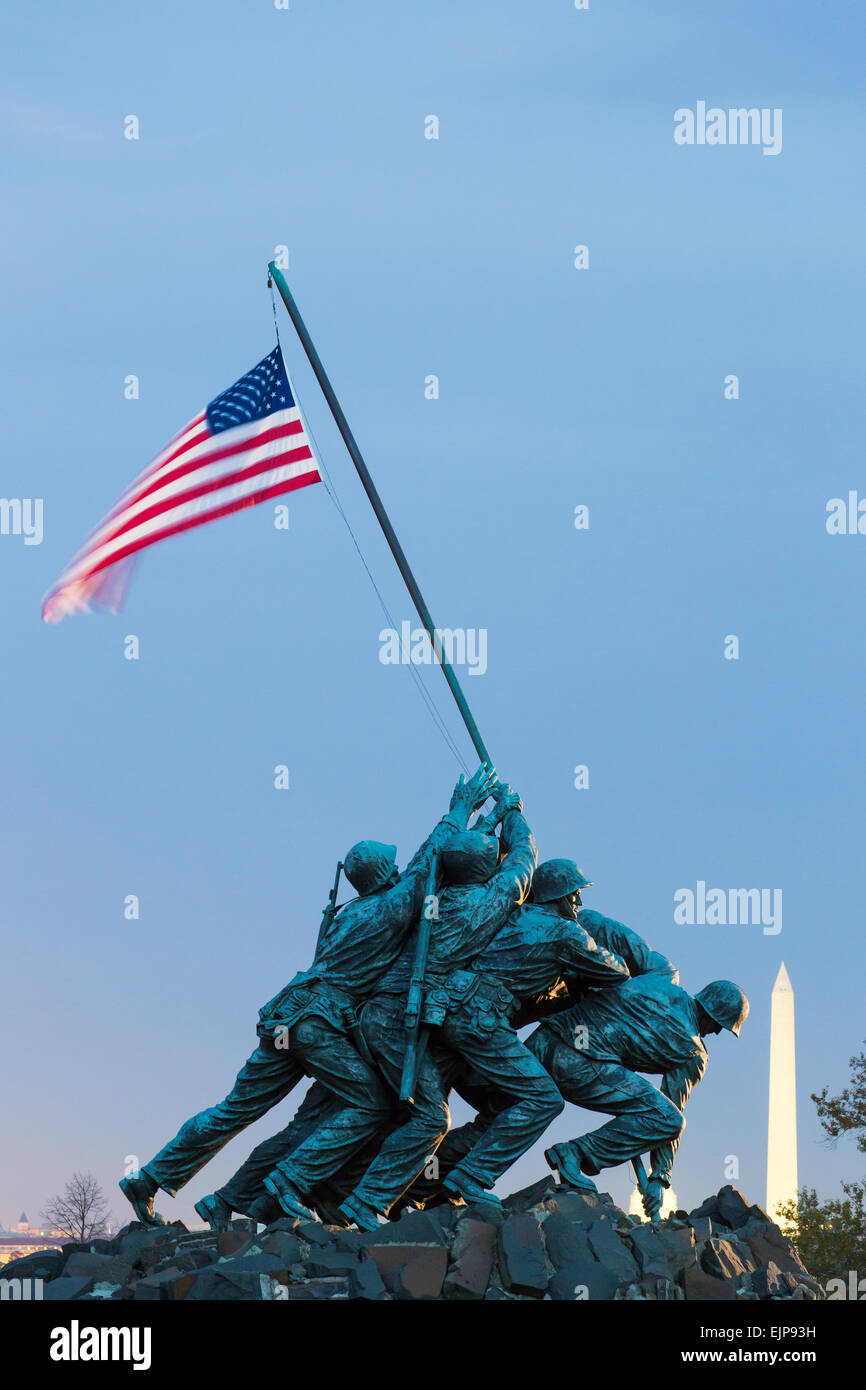 Statue of Iwo Jima U S Marine Corps Memorial, Arlington National Cemetery, Washington DC, USA Stock Photo