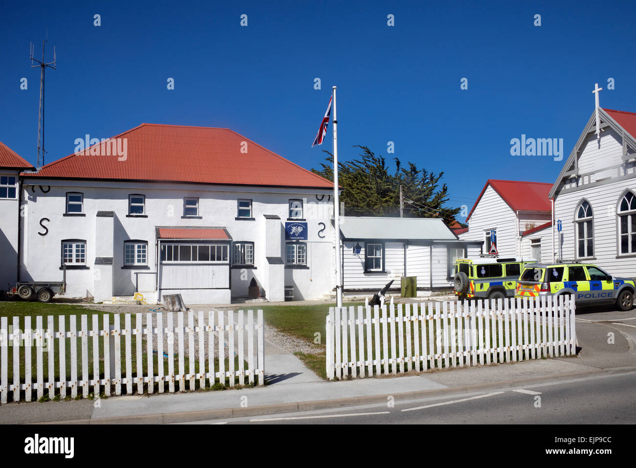 Royal Falkland Islands Police Headquarters Port Stanley Stock Photo