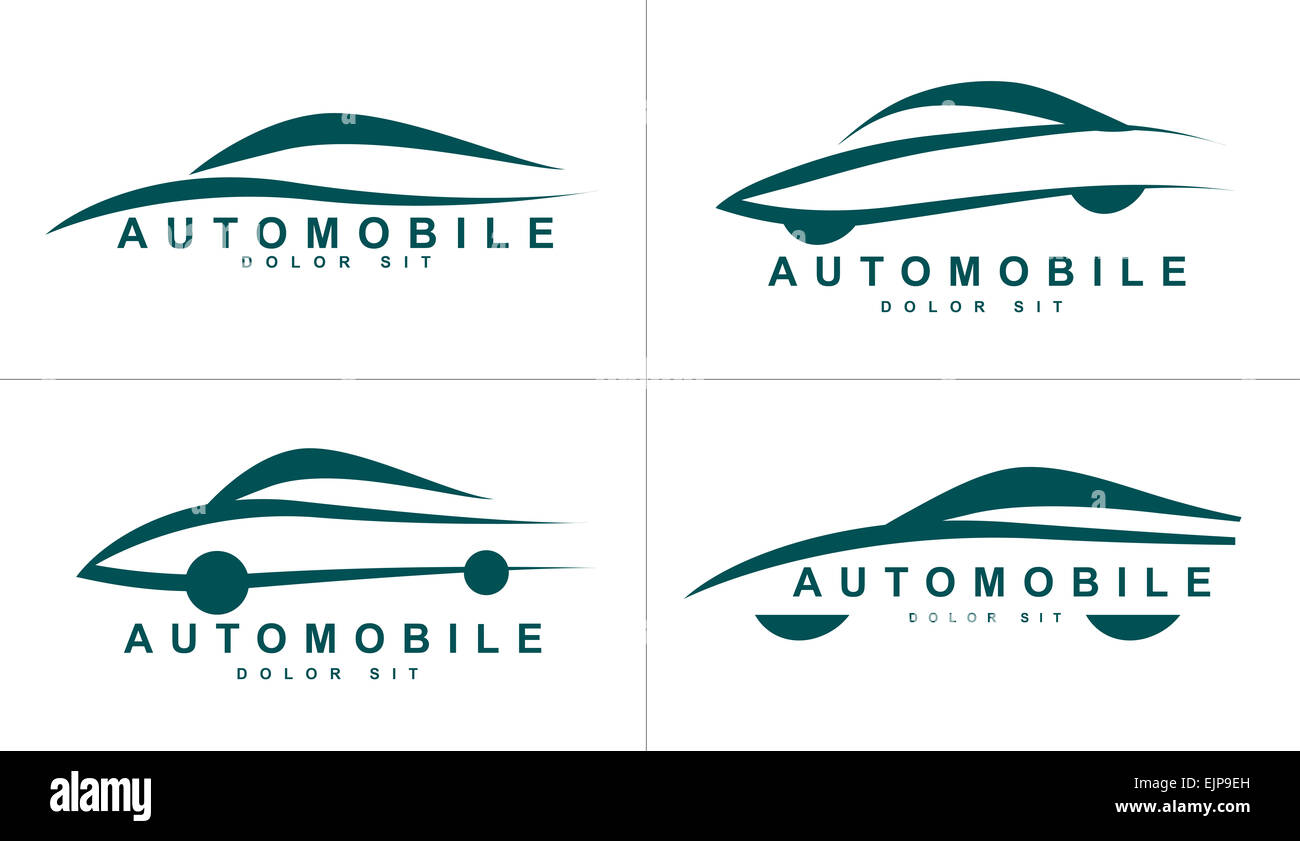 vector logo template of stylized shapes of car or automobile stock
