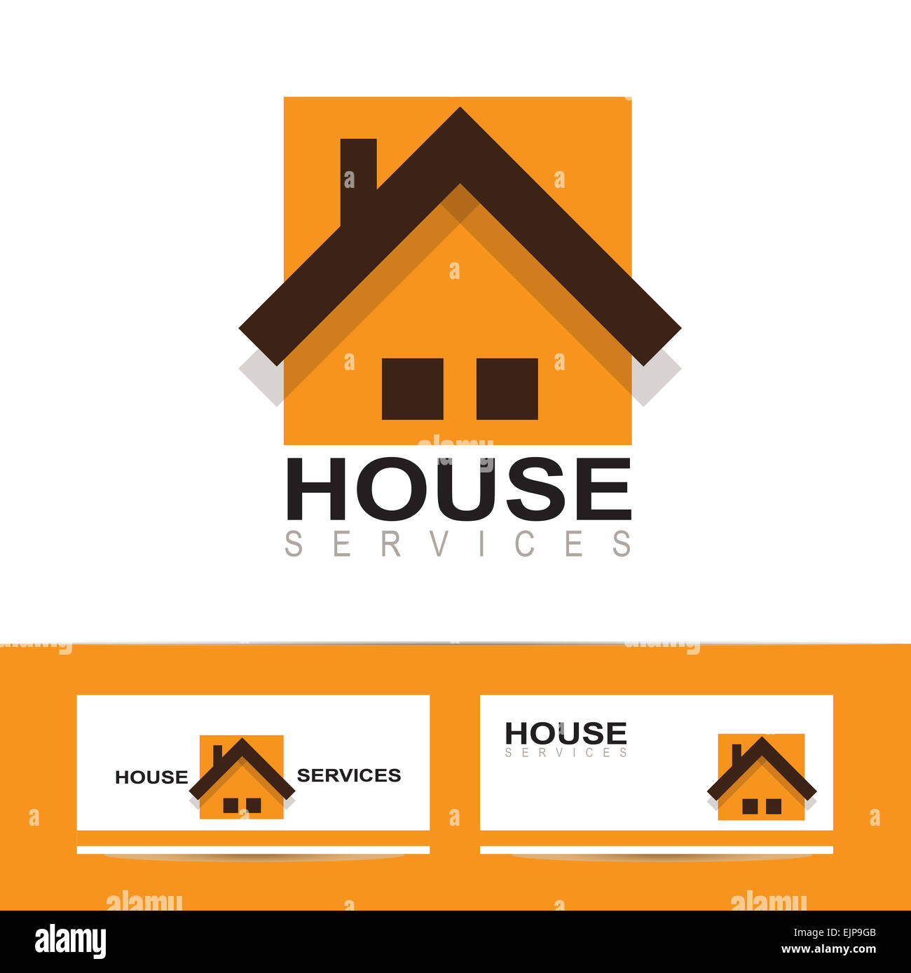 Colored vector template of a real estate orange logo icon Stock Photo