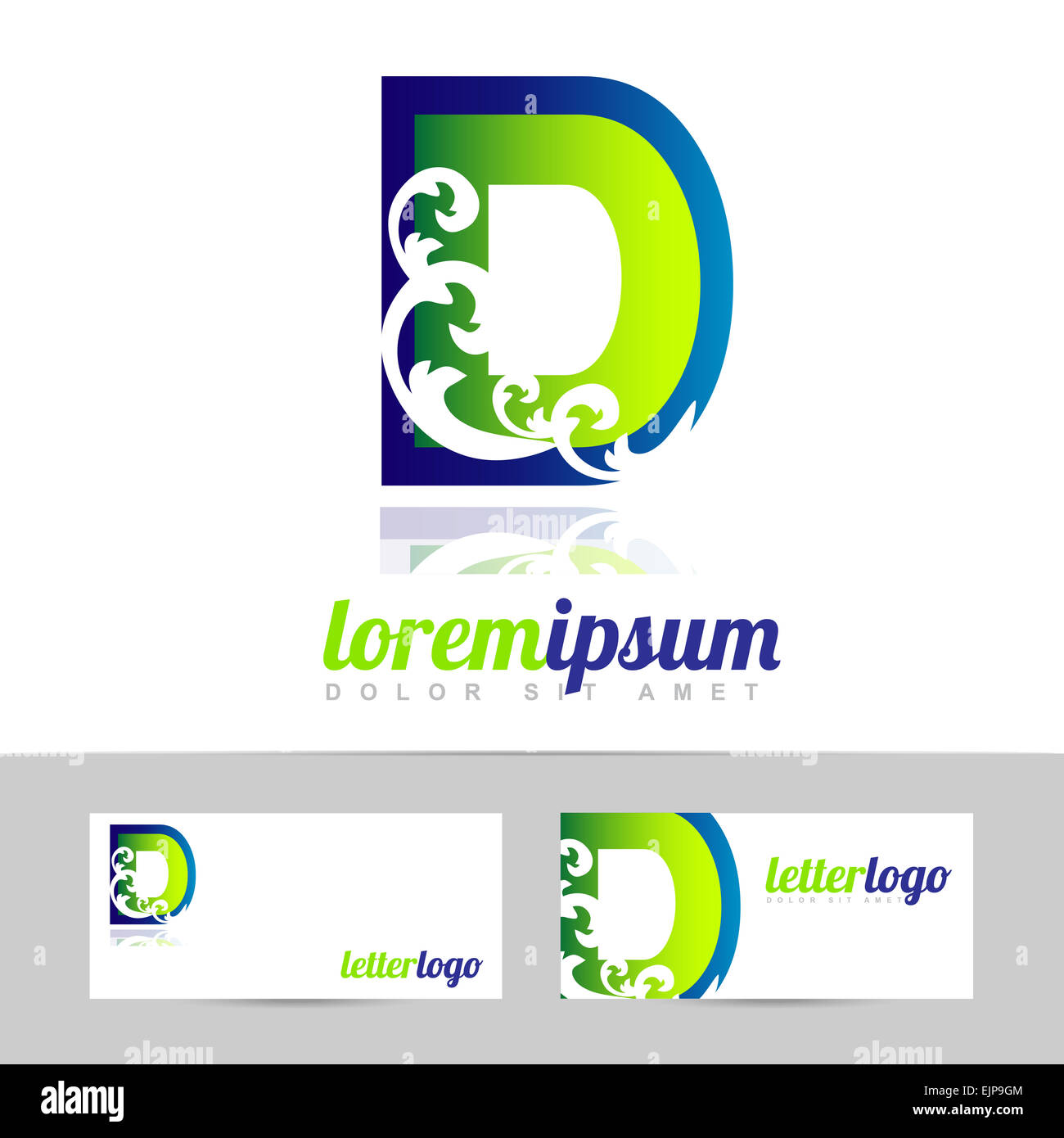 Letter D Typography Logotype Green Blue Letter D Logo Greenblue Gradient  Stock Illustration - Download Image Now - iStock