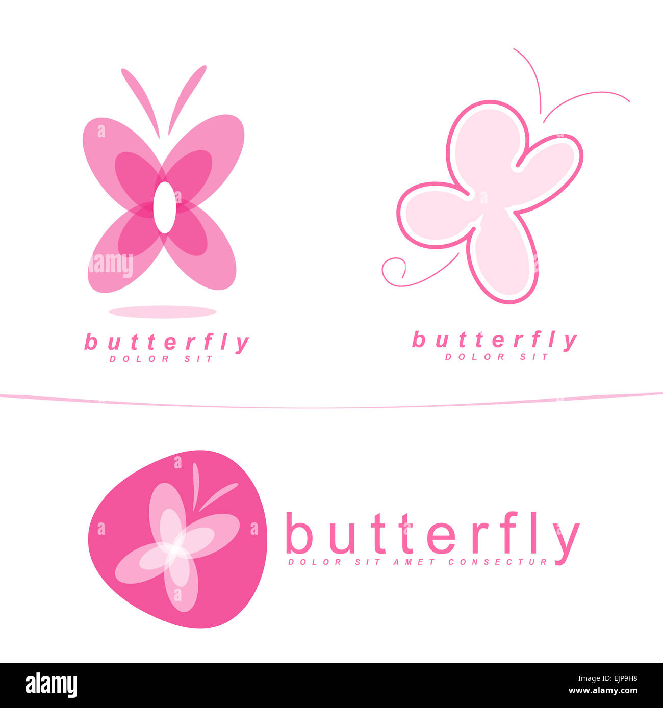 Vector logo template of a butterfly icon for spa and beauty Stock Photo