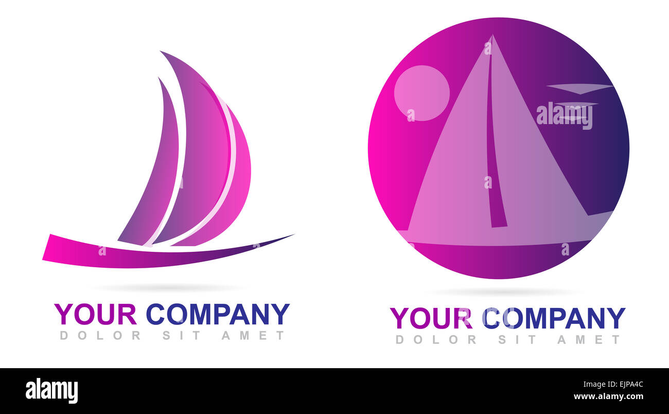 Vector logo template of a ship or sailboat icon Stock Photo