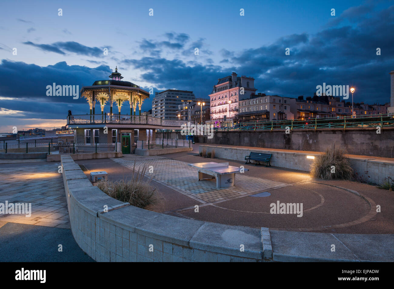 Evening on Brighton seafront, East Sussex, England. Stock Photo