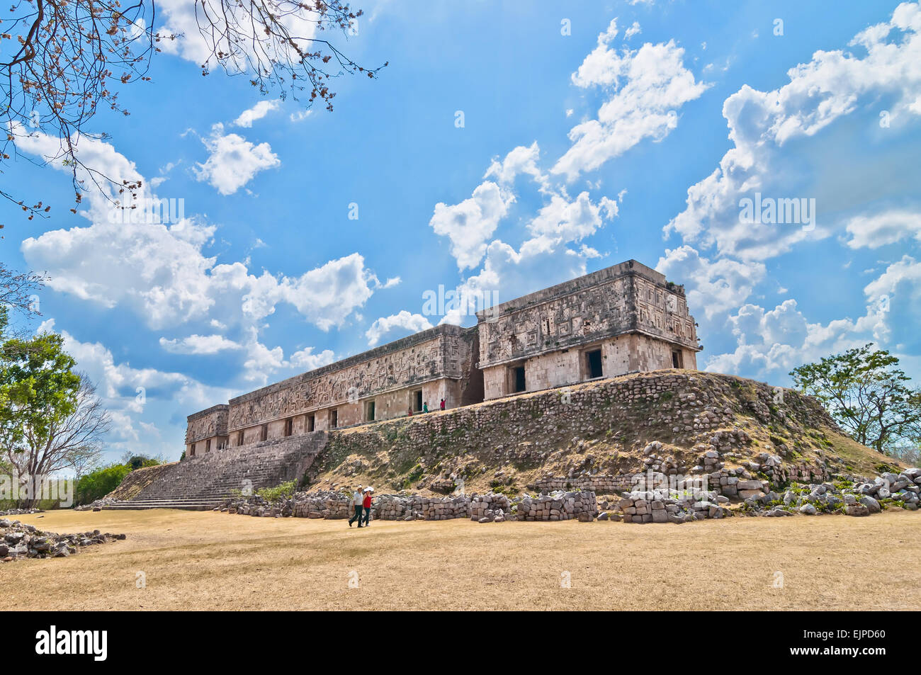 Maya ruin complex of Uxmal, Mexico Stock Photo