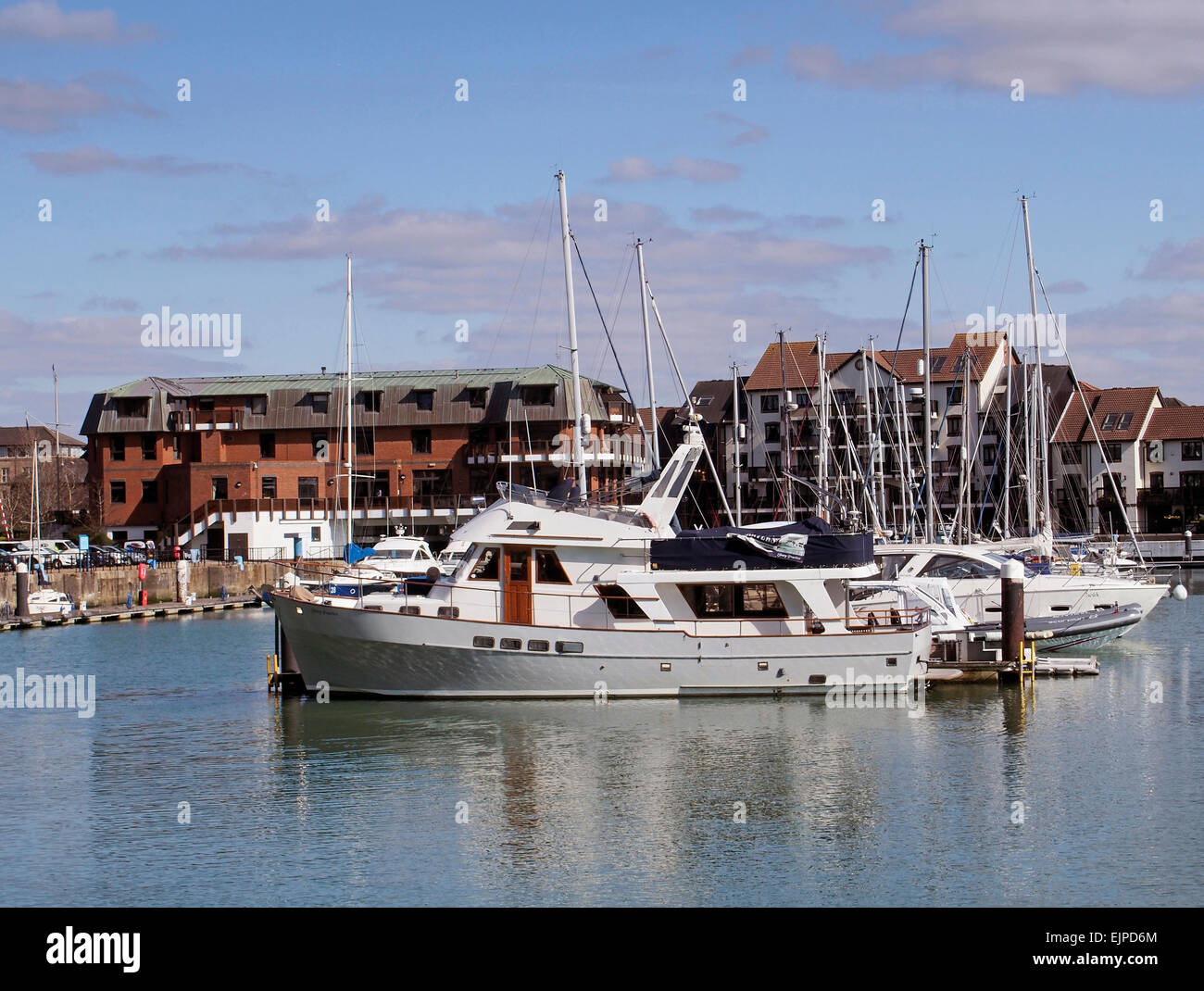 The marina at Ocean Village in Southampton, Hampshire with expensive