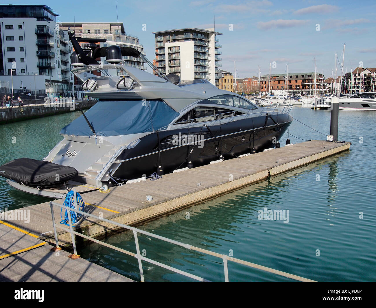 The marina at Ocean Village in Southampton, Hampshire with expensive