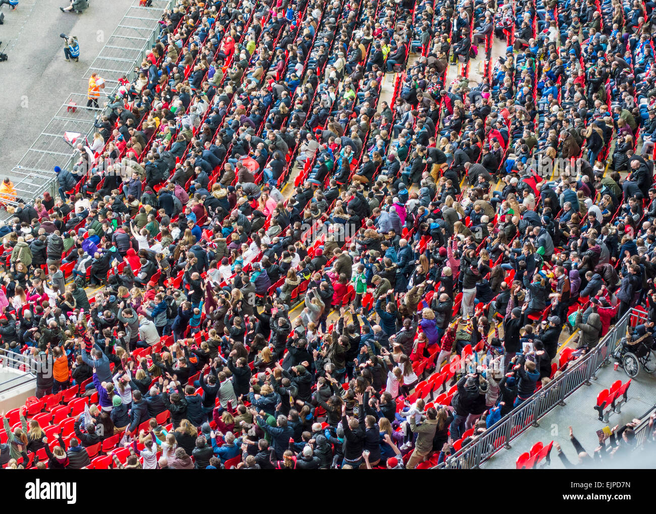 Large Crowd at Wembley Stadium London Stock Photo