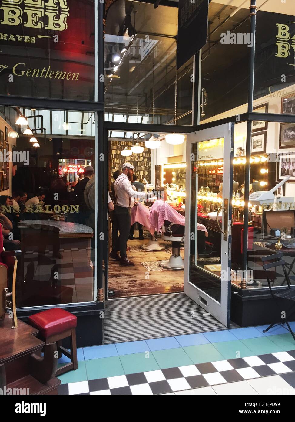 BarberBarber gentlemen only in Barton Arcade, Manchester, England Stock Photo Alamy