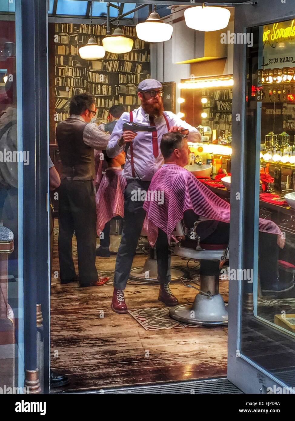 BarberBarber gentlemen only in Barton Arcade, Manchester, England Stock Photo Alamy