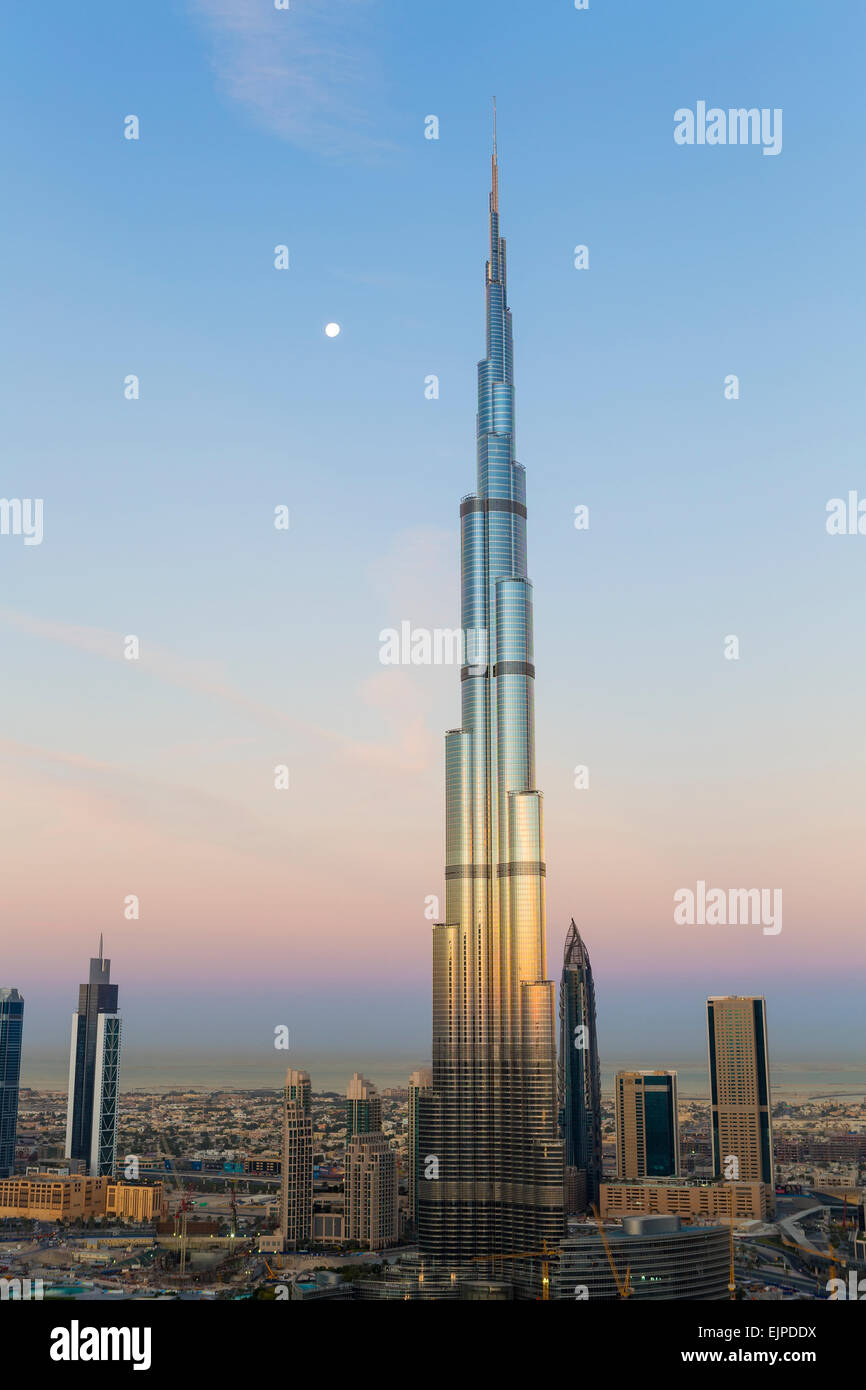 Burj Khalifa Dubai, a Futuristic Modern Design Structure, completed in 2010, the worlds tallest building Stock Photo