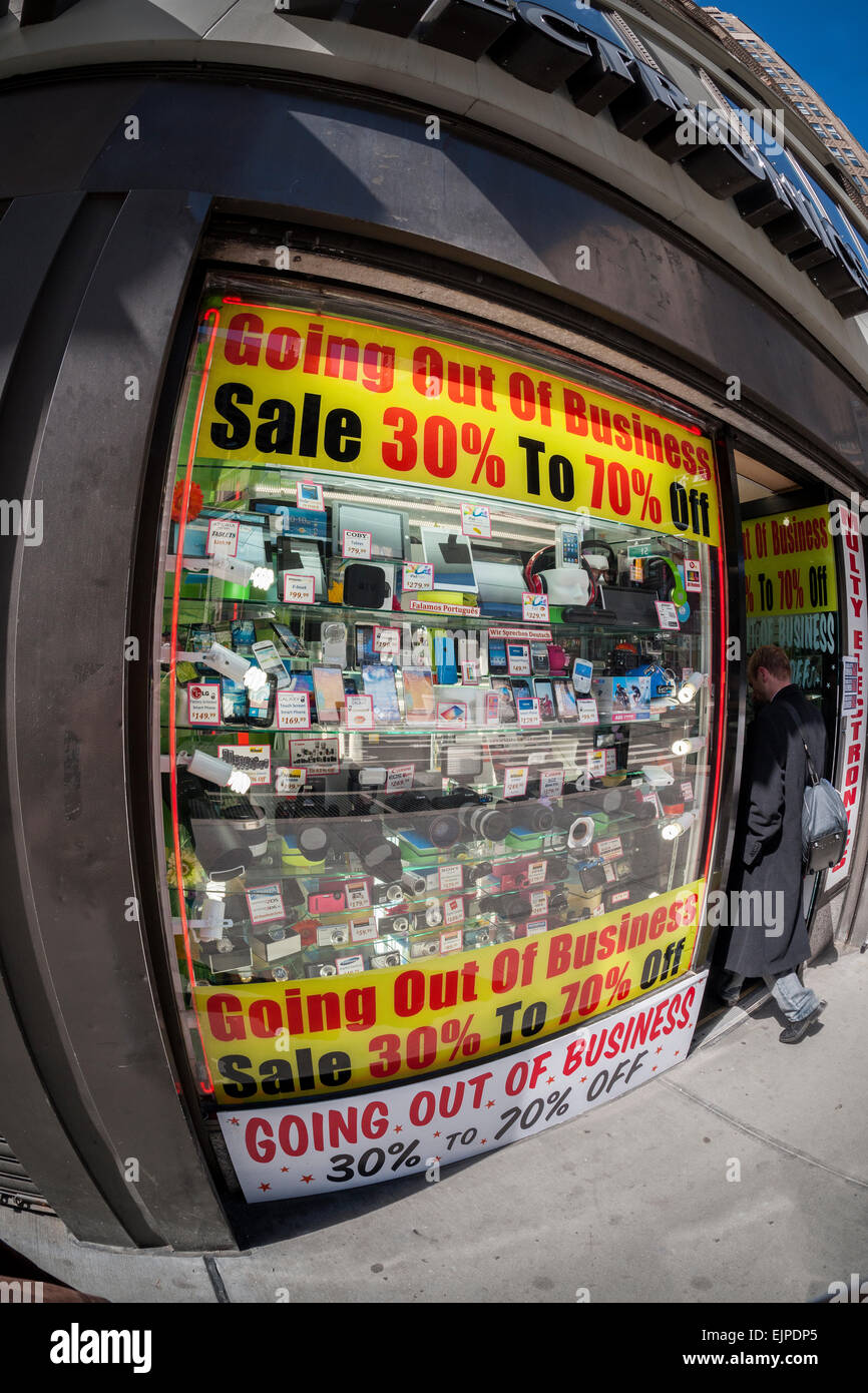An electronics store on Sixth Avenue in Midtown Manhattan in New York