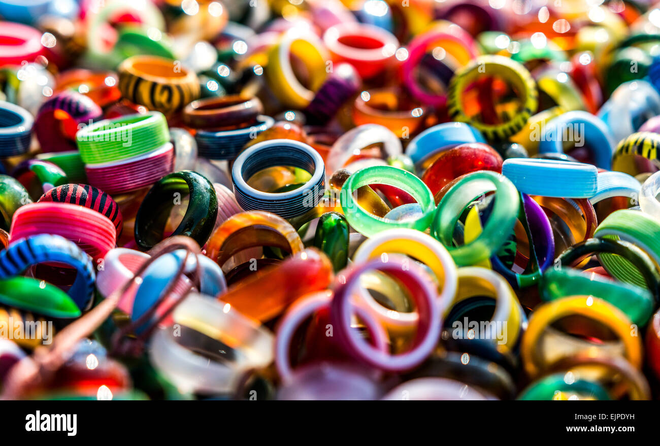 Colorful pile of rings texture Stock Photo - Alamy