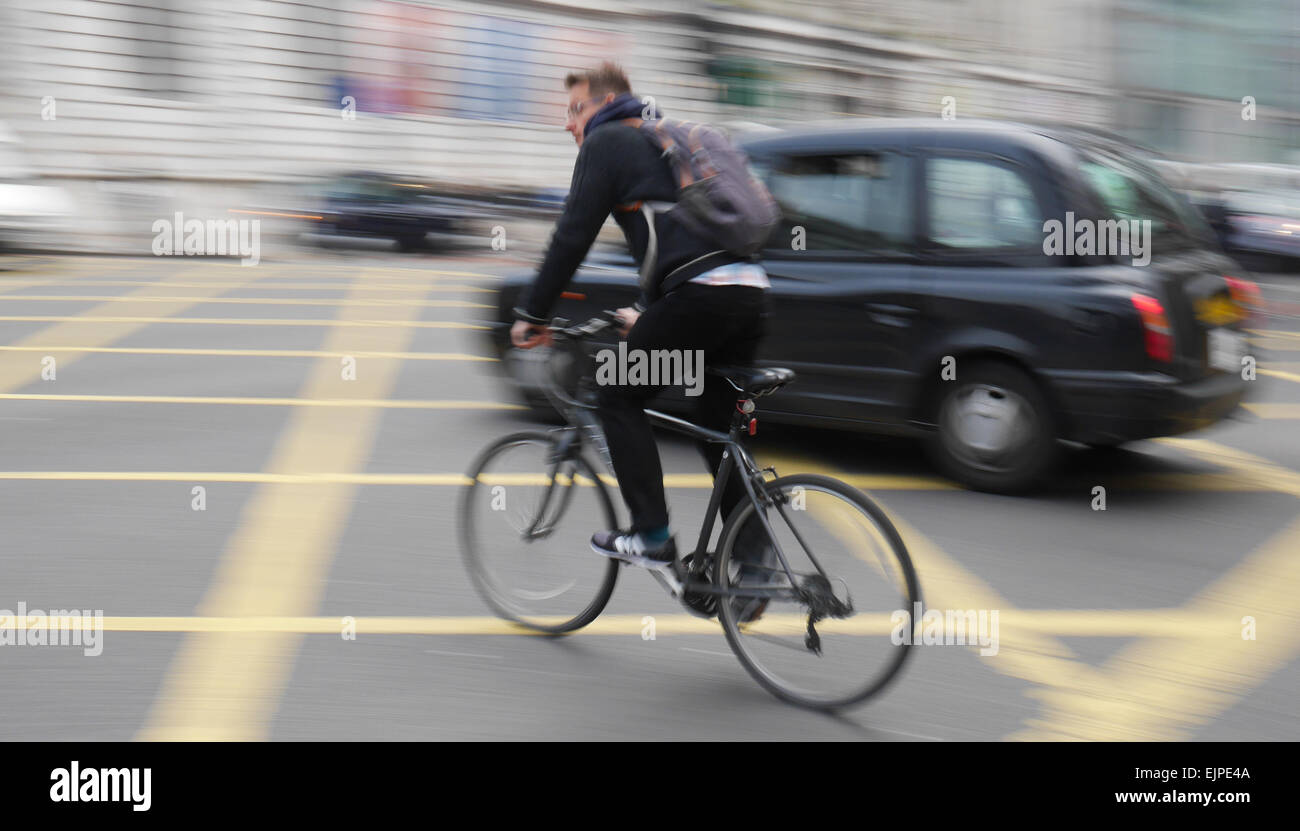 Cyclist in London Stock Photo