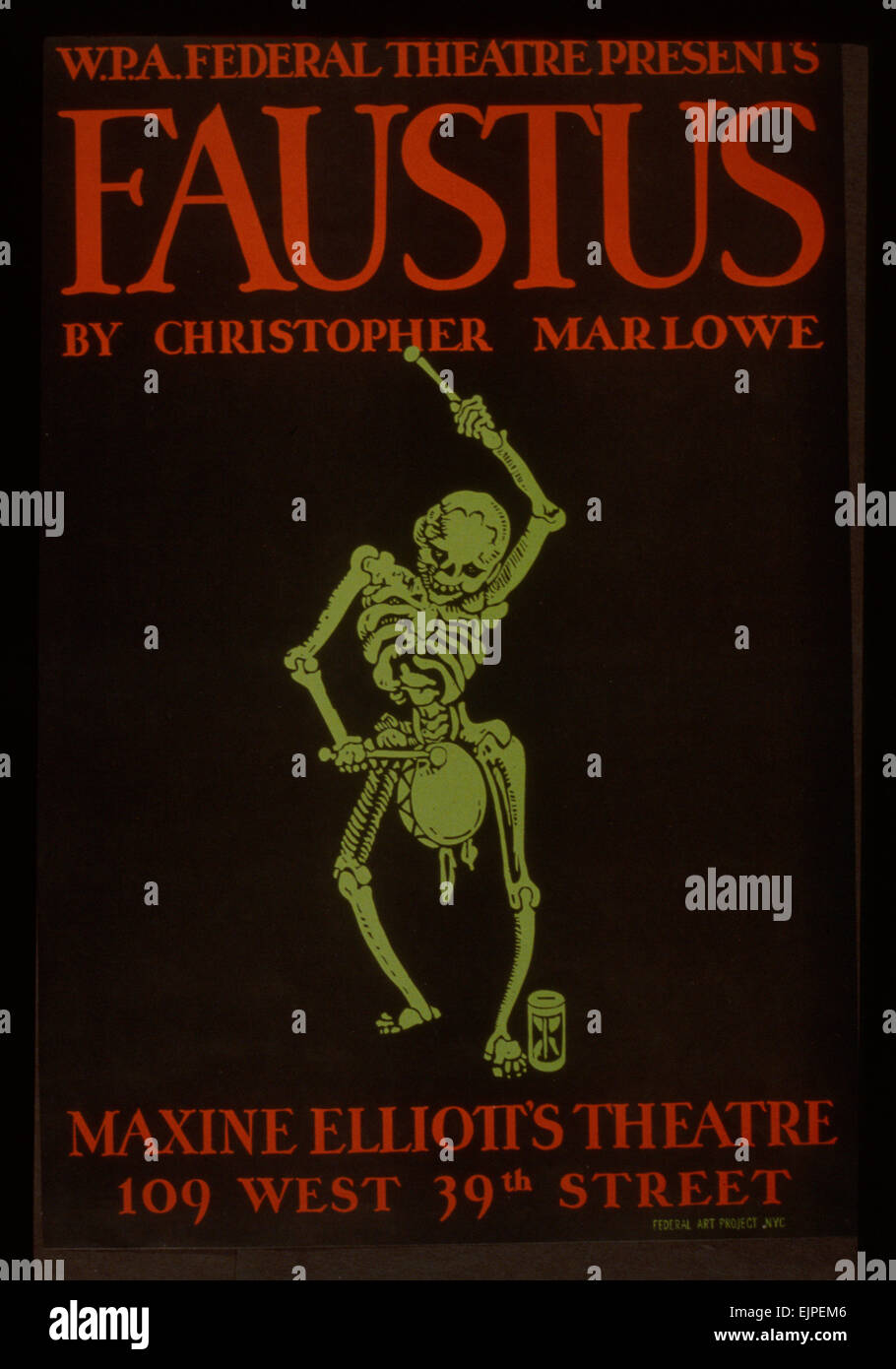 Theater posters by the Work Projects Administration (WPA) produced between 1936 and 1943.  (Library of Congress) Stock Photo