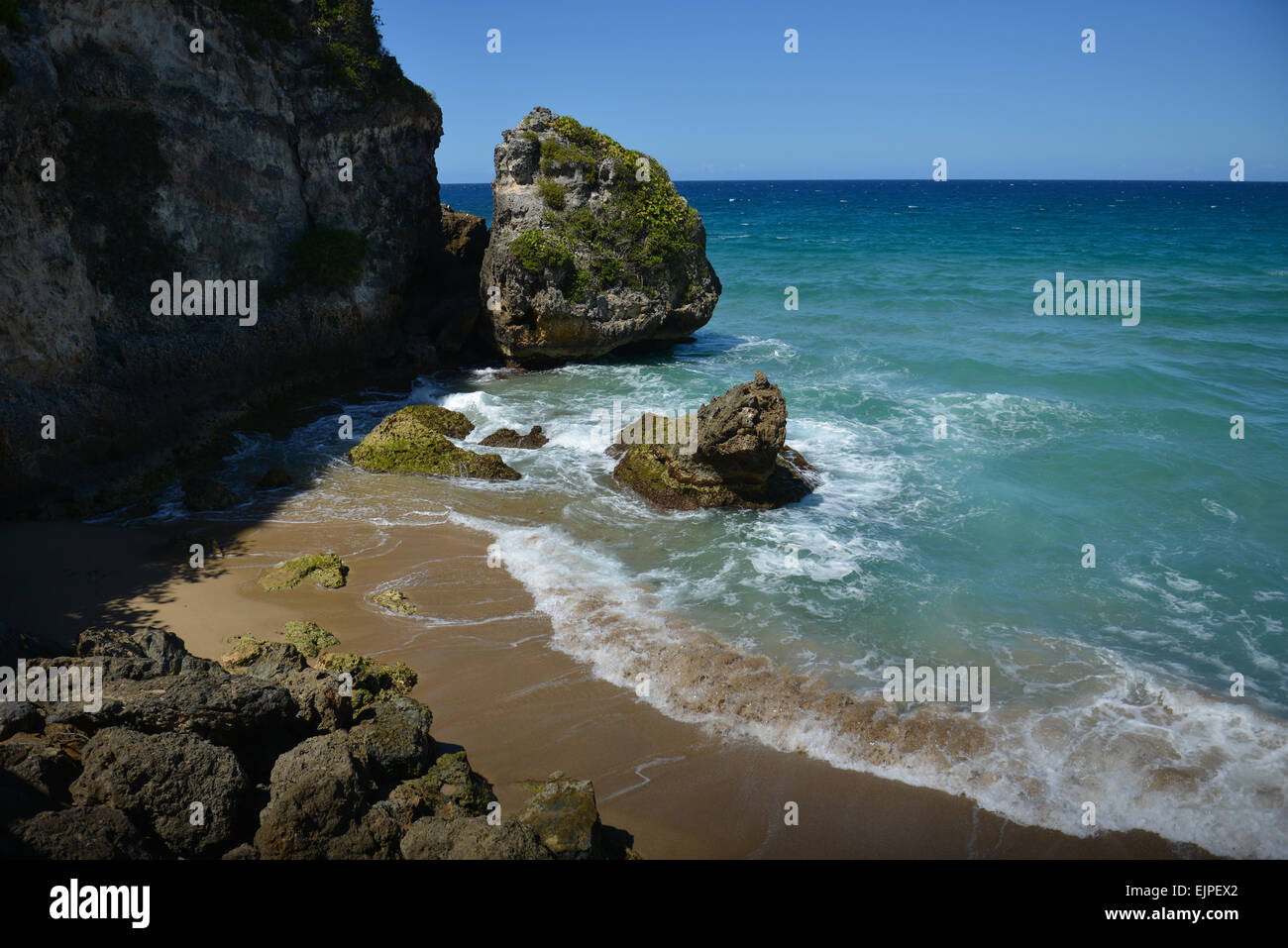 Rock formation at the Guajataca beach. Isabela, Puerto Rico. US