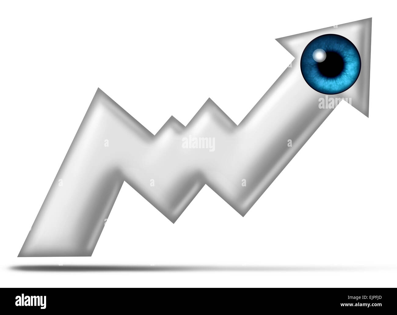 Profit vision looking for the future in finding profitable wealth opportunities as a human eye ball shaped as a financial stock Stock Photo