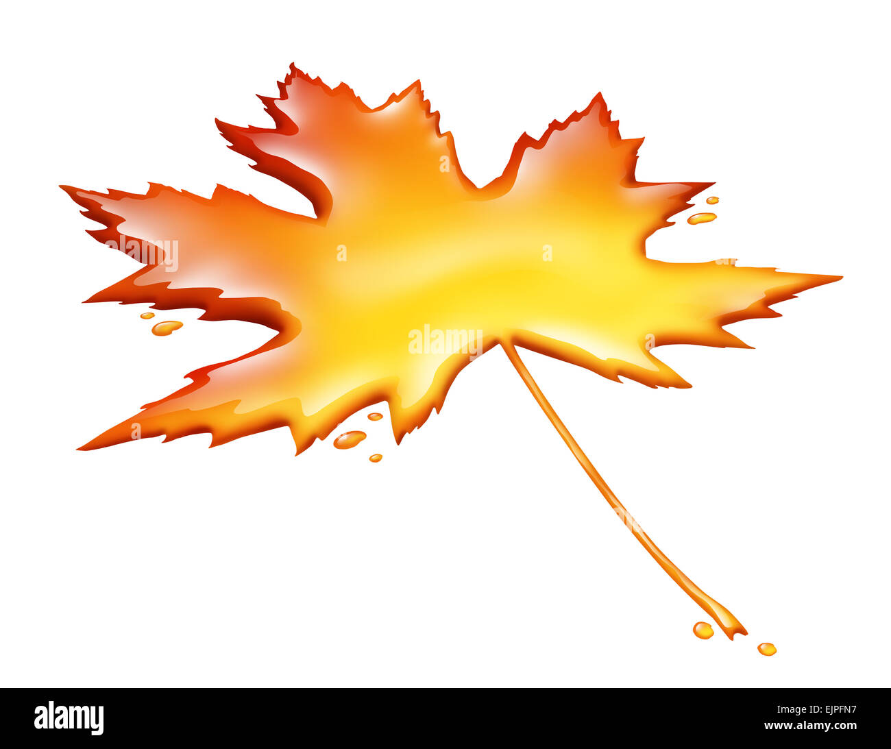 Maple Syrup Leaf Isolated On A White Background As A Sweet Golden Stock Photo Alamy