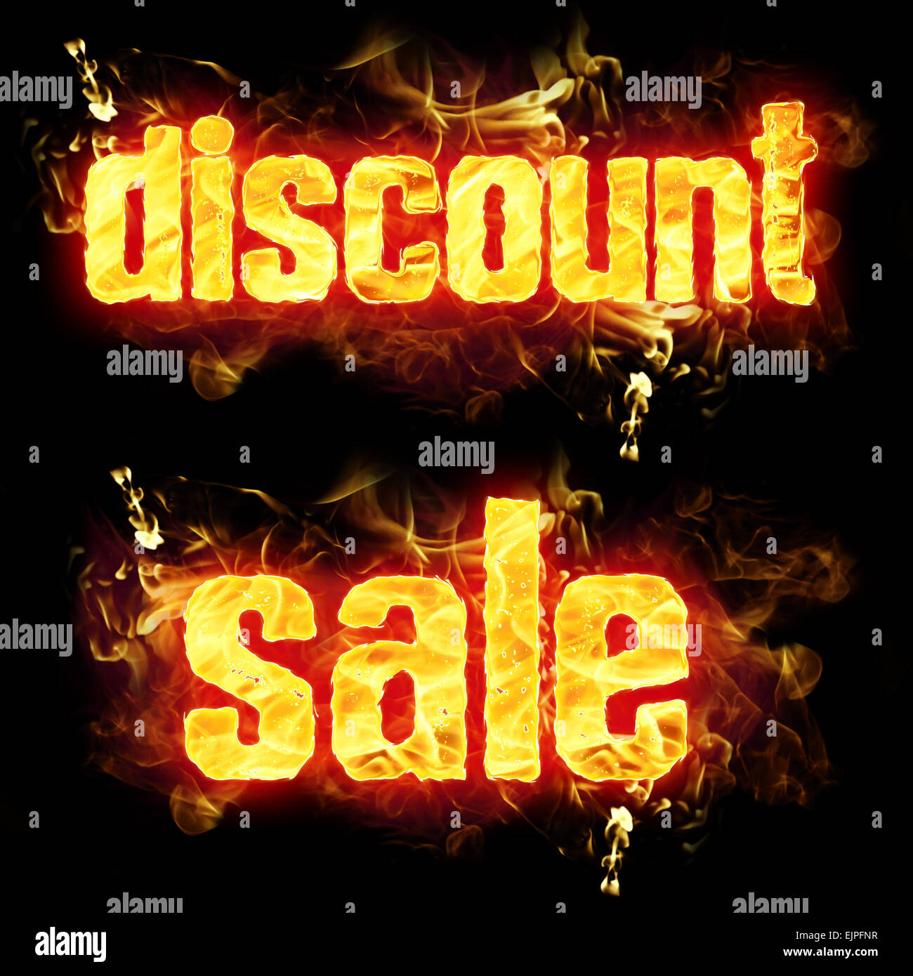 Fire discount sale with burning flames Stock Photo Alamy