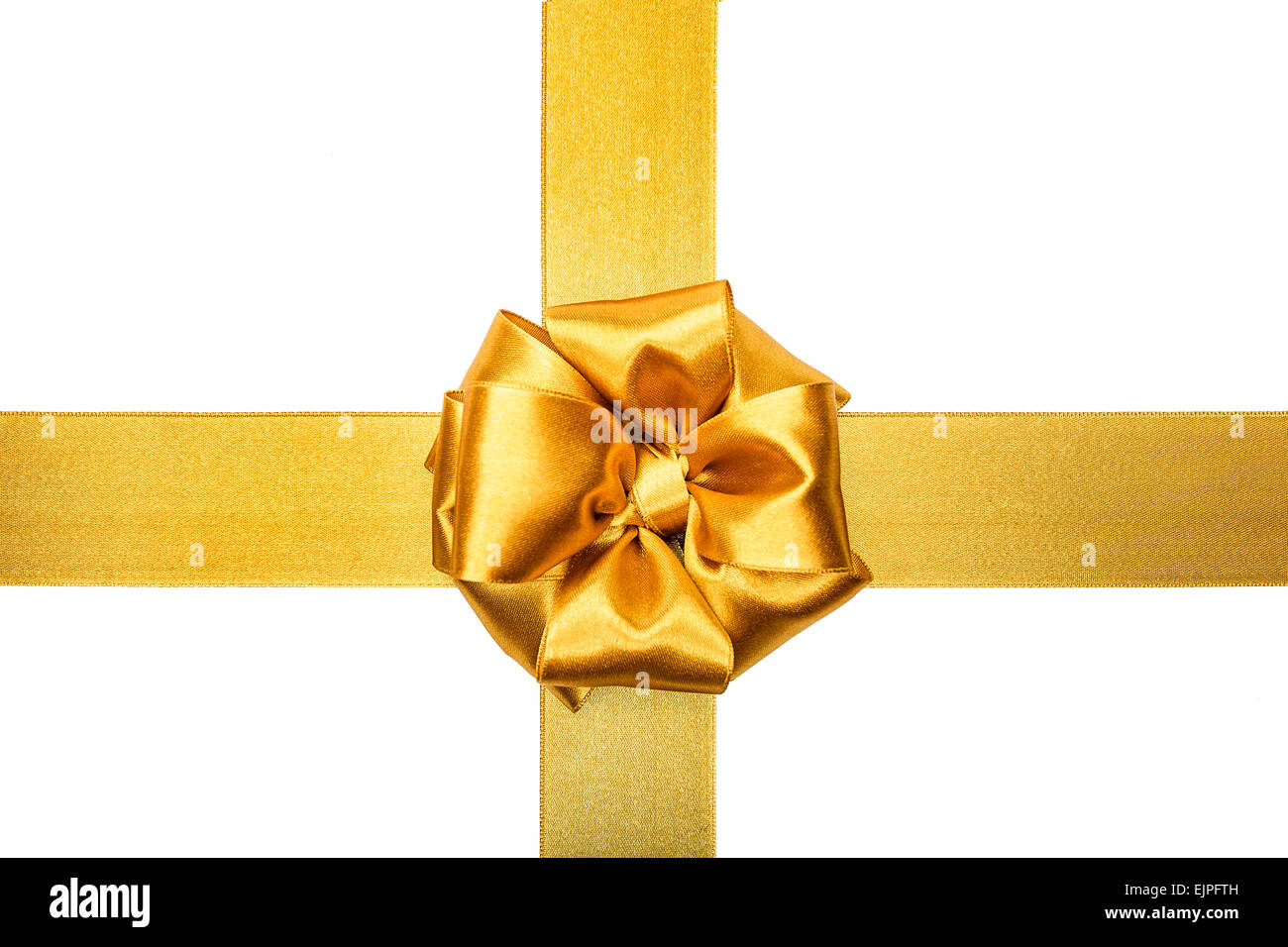 Gold ribbons with bow Stock Photo Alamy