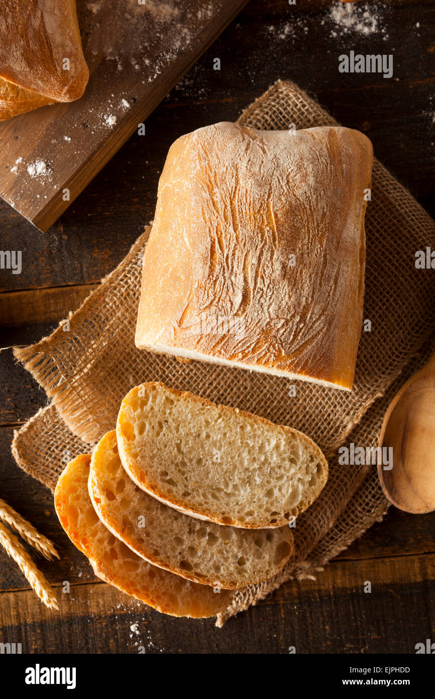 Crusty Homemade Ciabatta Bread Ready to Eat Stock Photo