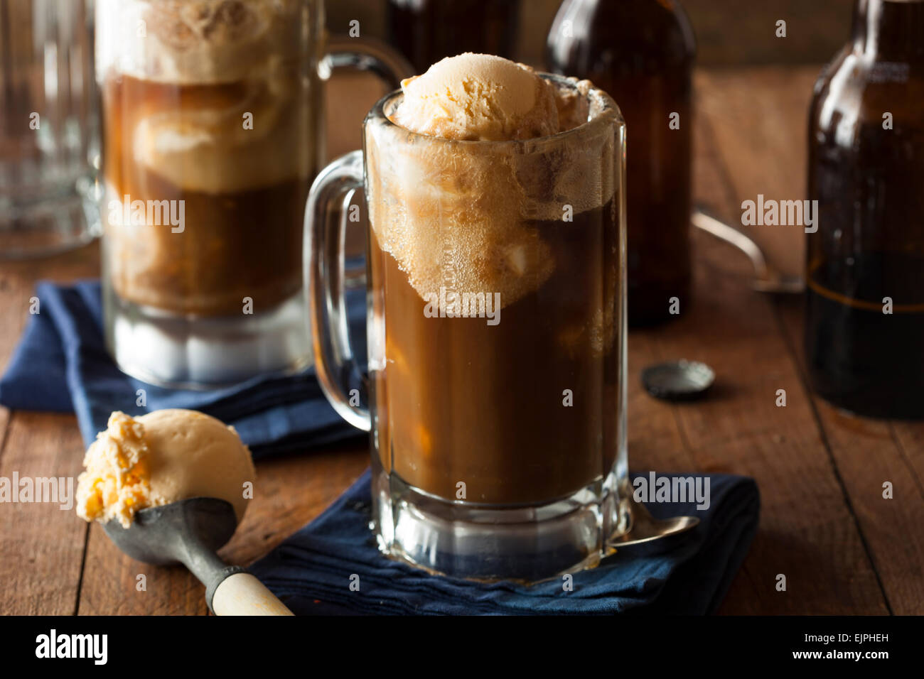 Refreshing Root Beer Float with Vanilla Ice Cream Stock Photo Alamy