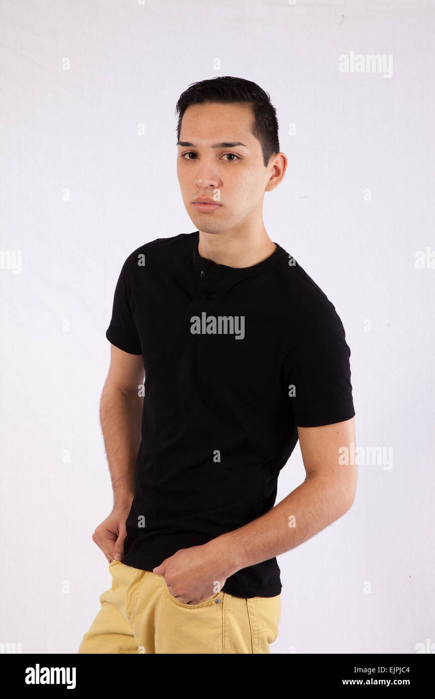 Man in black shirt hi-res stock photography and images - Alamy
