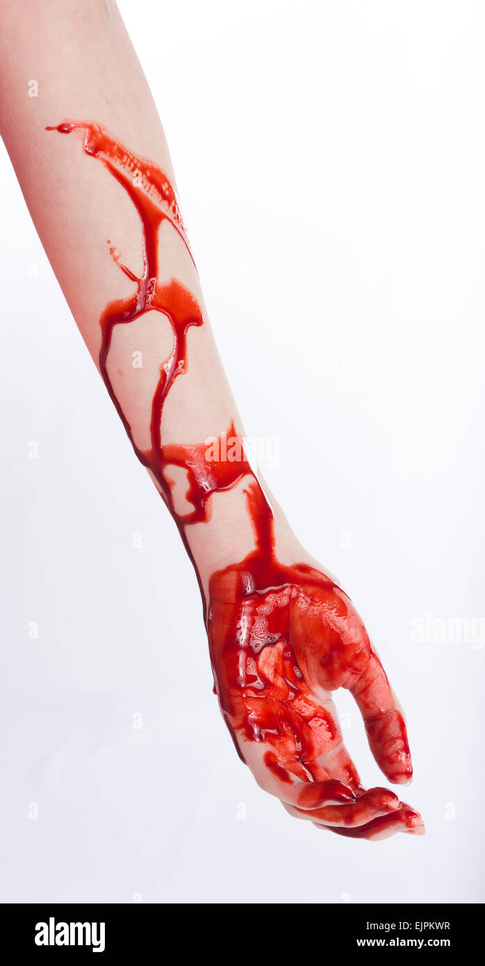 Close up bloody arm hand hi-res stock photography and images - Alamy