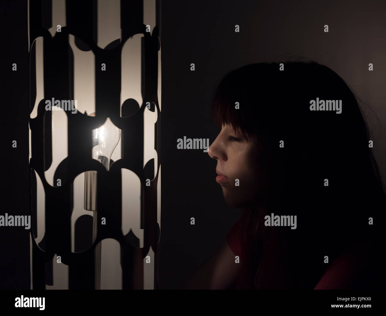 Girl Viewing Dream Machine Stock Photo