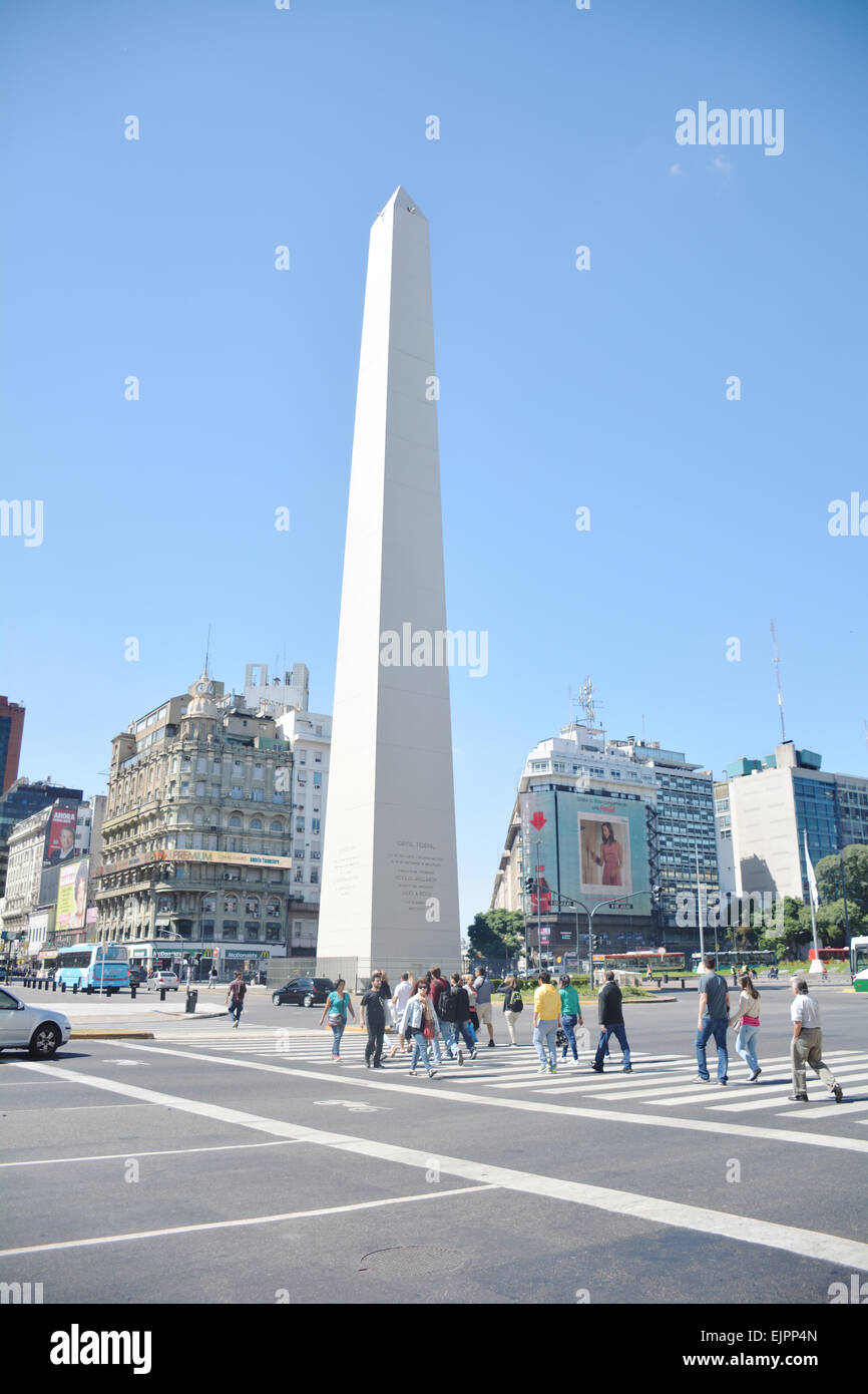 The Obelisco, famous landmark  in Buenos Aires. Argentina Stock Photo