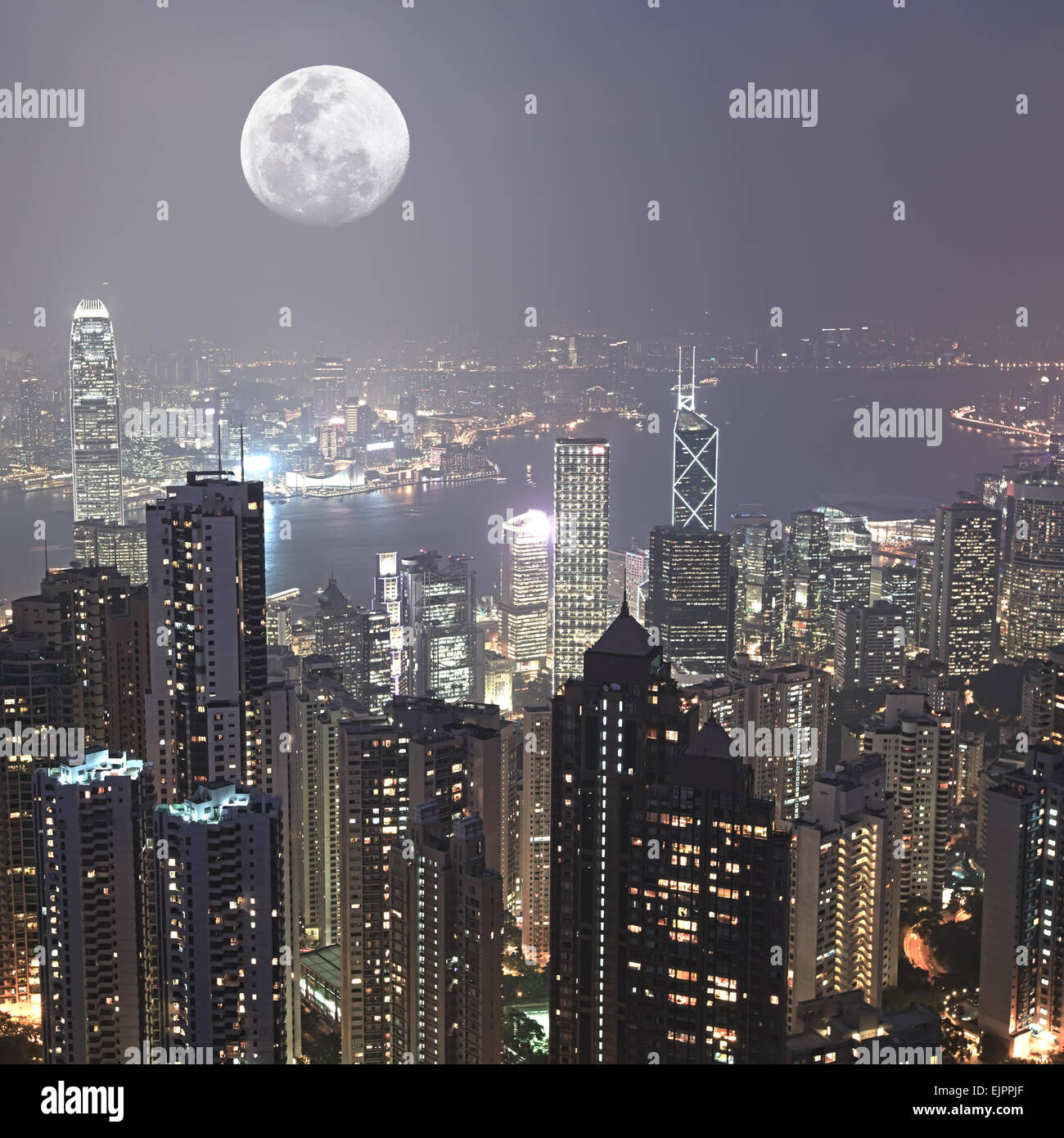 Skyline of Hong Kong City from Victoria Peak Stock Photo - Alamy