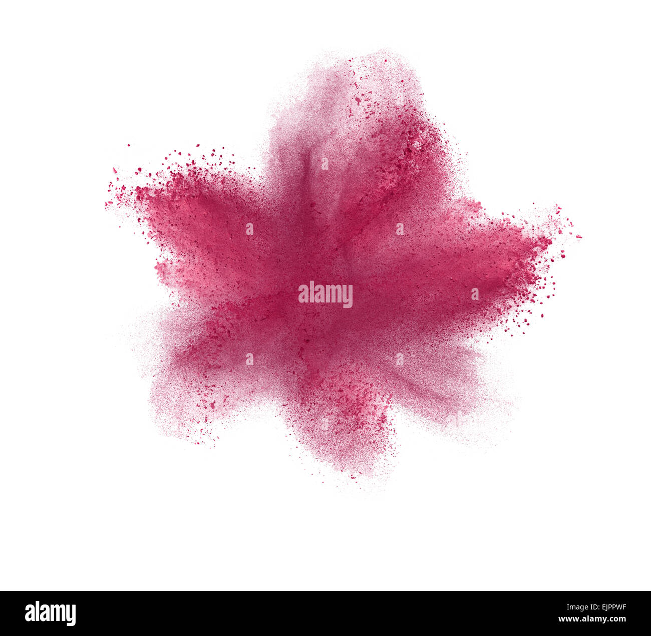 Launched colorful powder, isolated on white Stock Photo - Alamy