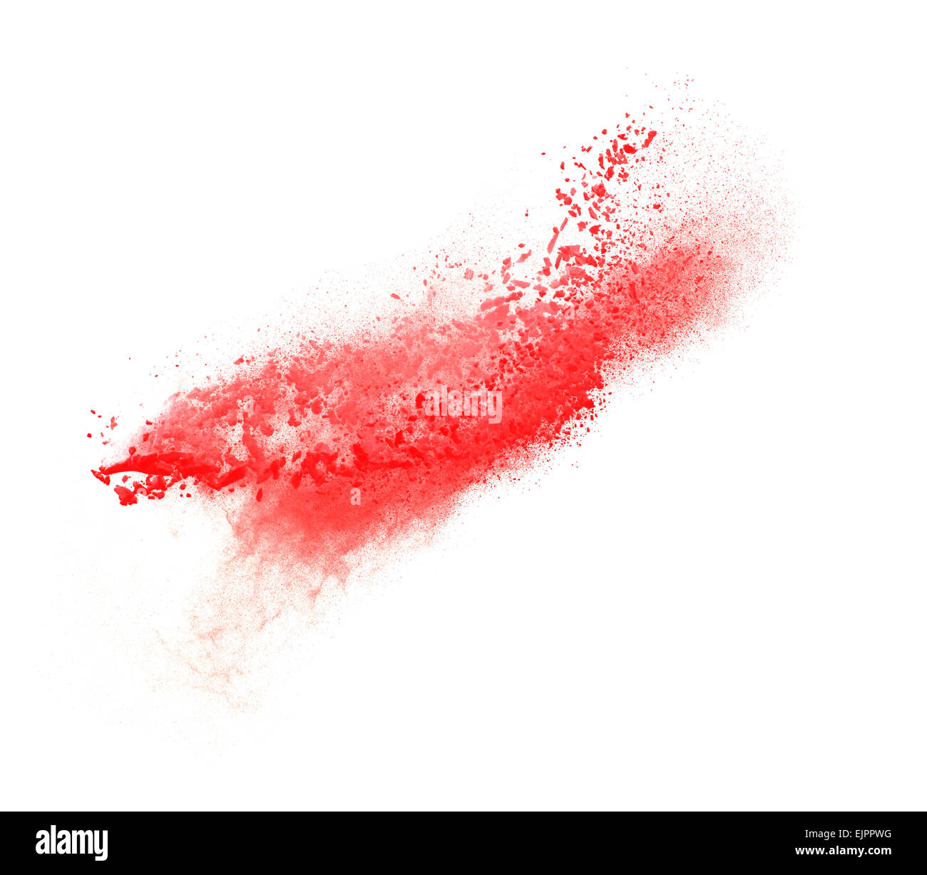 Launched colorful powder, isolated on white Stock Photo - Alamy