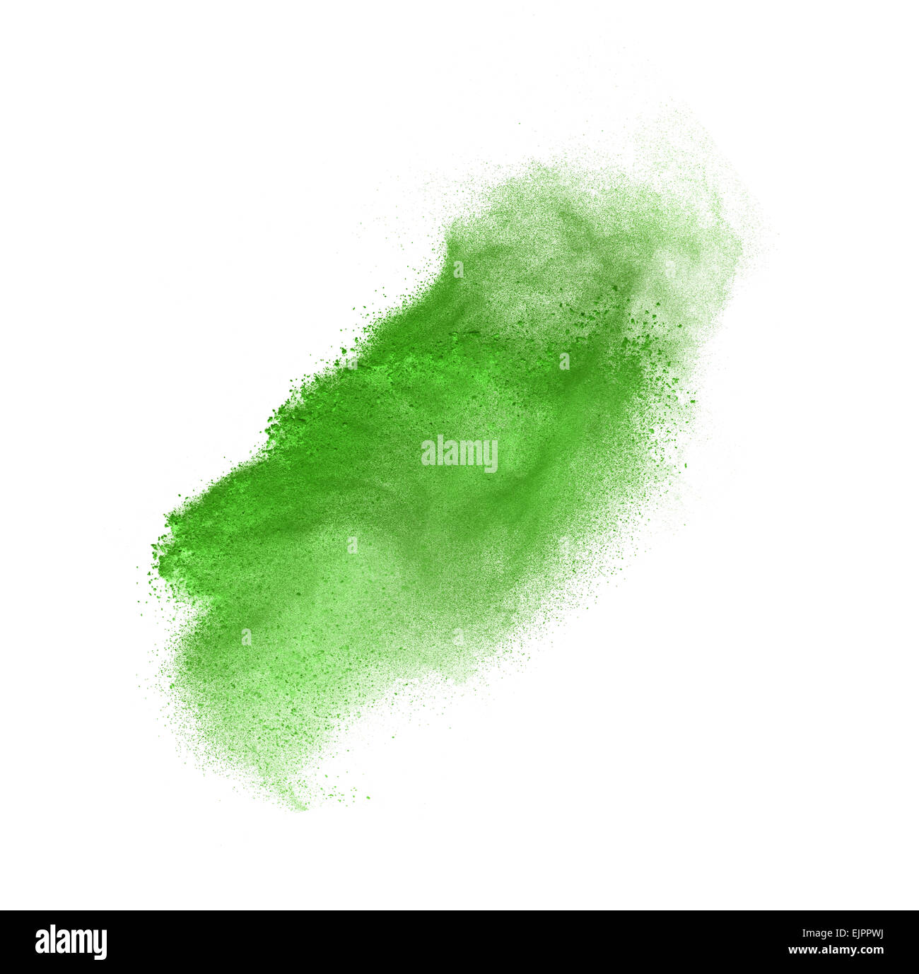 Green powder explosion isolated on white Stock Photo Alamy