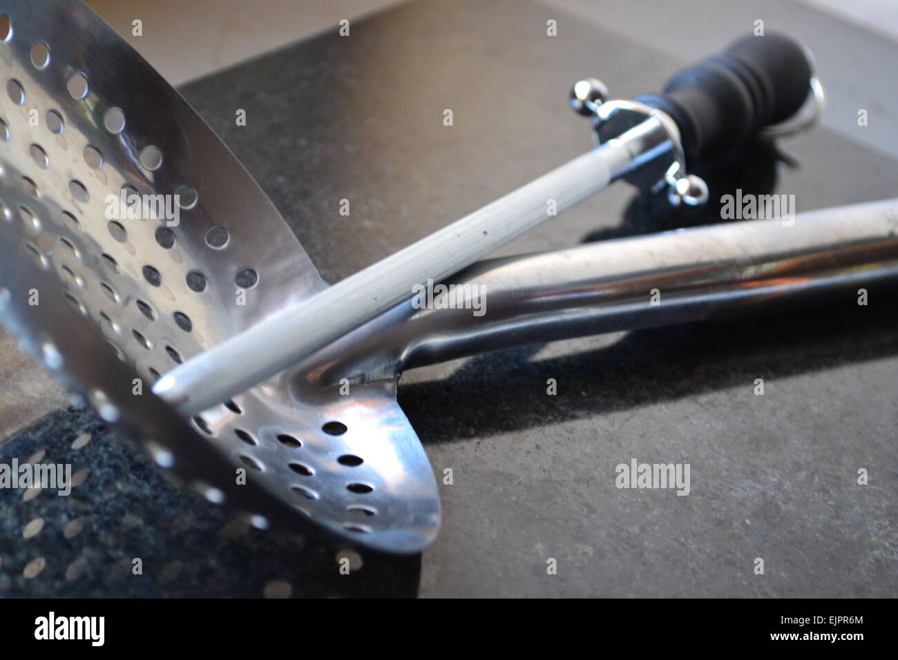 Stainless Kitchen Tools Stock Photo Alamy