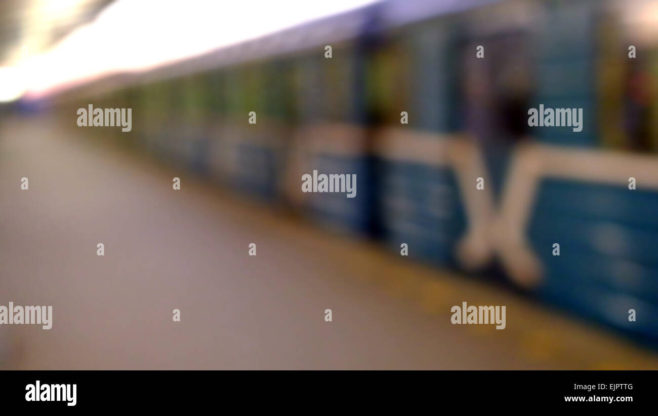 People walking on train station Stock Photo