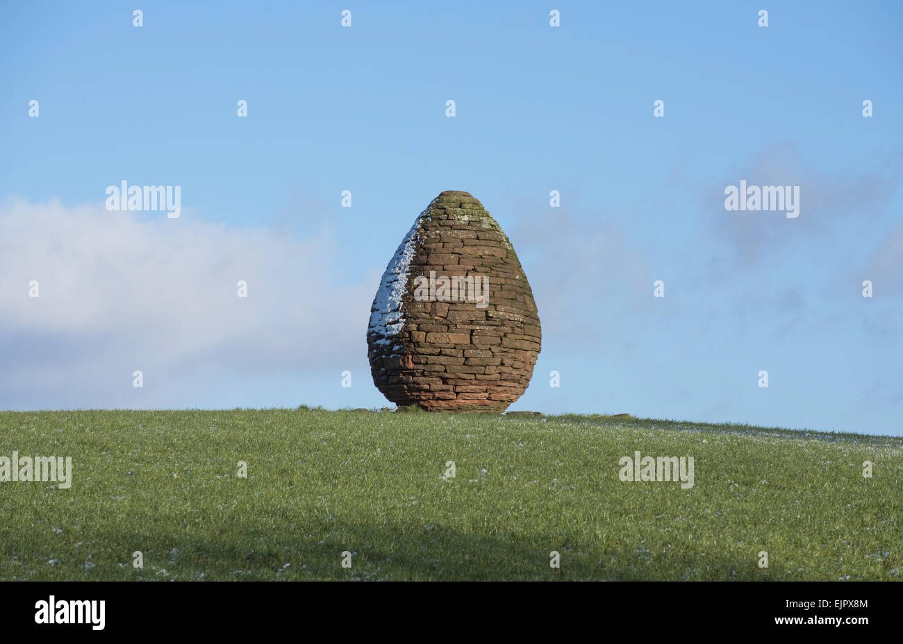 'Millennium Cairn' sculpture, created by famous sculptor Andy Goldsworthy, Penpont, near Thornhill, Dumfries and Galloway, Scotland, January Stock Photo