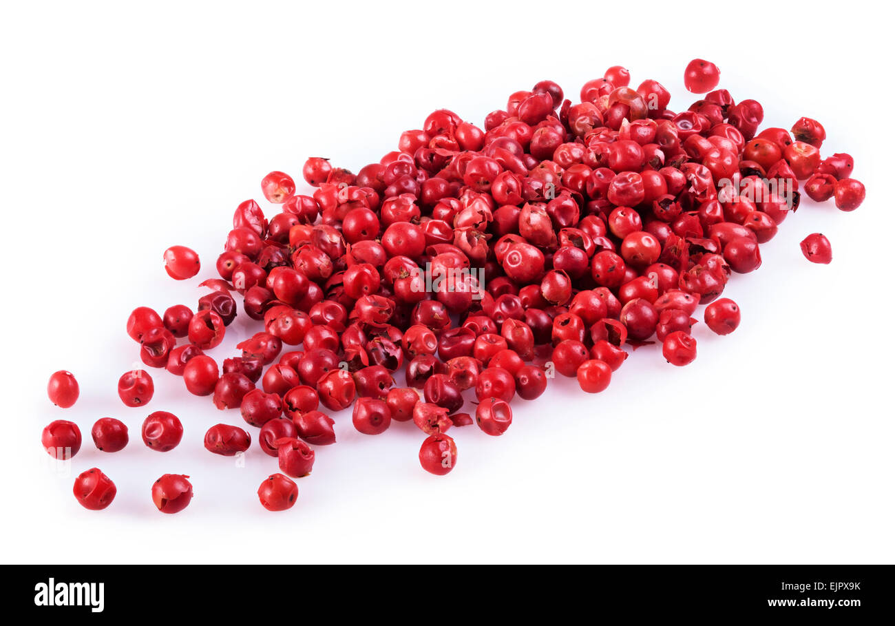 Pepper red peppercorns isolated on white background Stock Photo Alamy